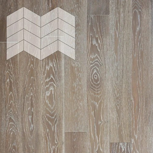 ДУБ СЕЛЕКТ СОСТАРЕННЫЙ ВЫБЕЛЕННЫЙ ИНЖЕНЕРНАЯ ДОСКА LAB ARTE ФРАНЦУЗСКАЯ ЁЛКА CHEVRON для пола